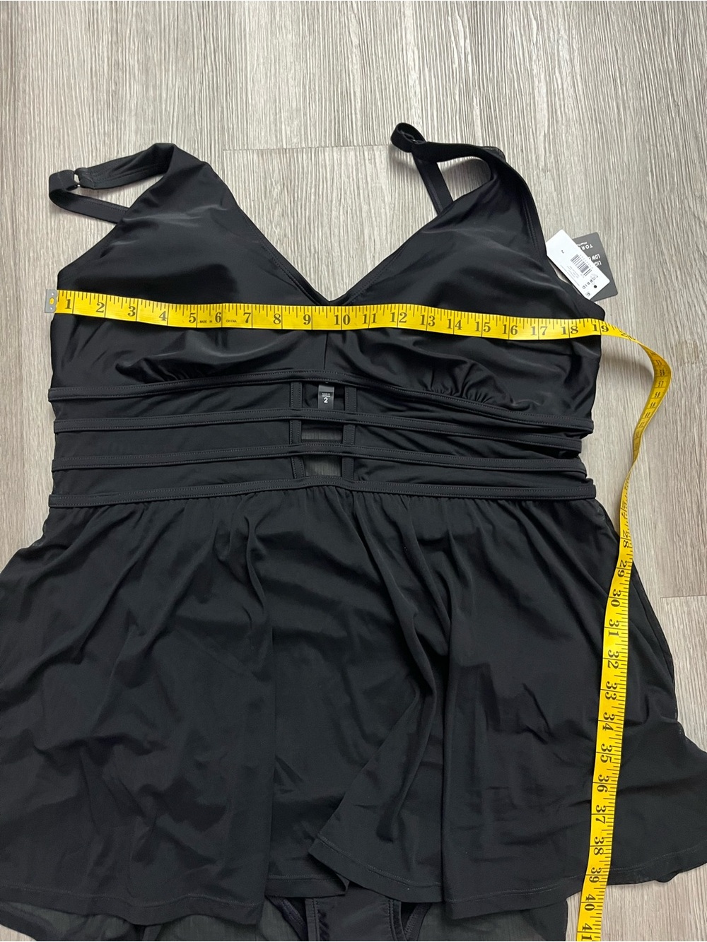 350–NWT Torrid Black Mesh Inset Swim Dress - Picture 6 of 8